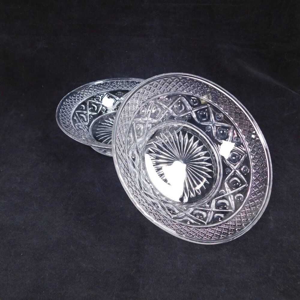 2 Imperial Glass Cape Cod Clear Flared Bowl 6.75" Pressed Cereal Soup Serving